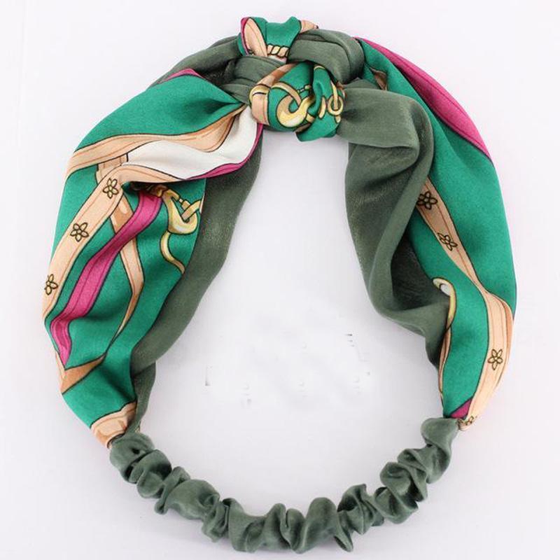 loomrack Classic Knot Turban Hairband Headband Hair Accessories Green Style-1