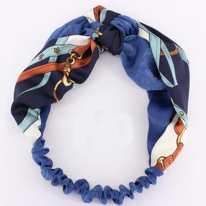 loomrack Classic Knot Turban Hairband Headband Hair Accessories Navy Blue Style-1