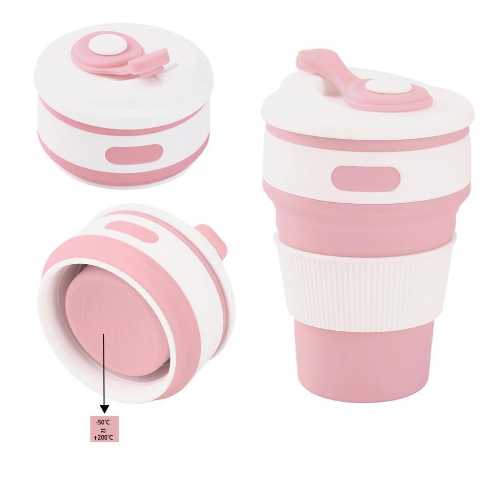 loomrack Collapsible Coffee Mug - Perfect On-the-Go Collapsible Cup for Travel & Camping Mugs Pink / 350ML