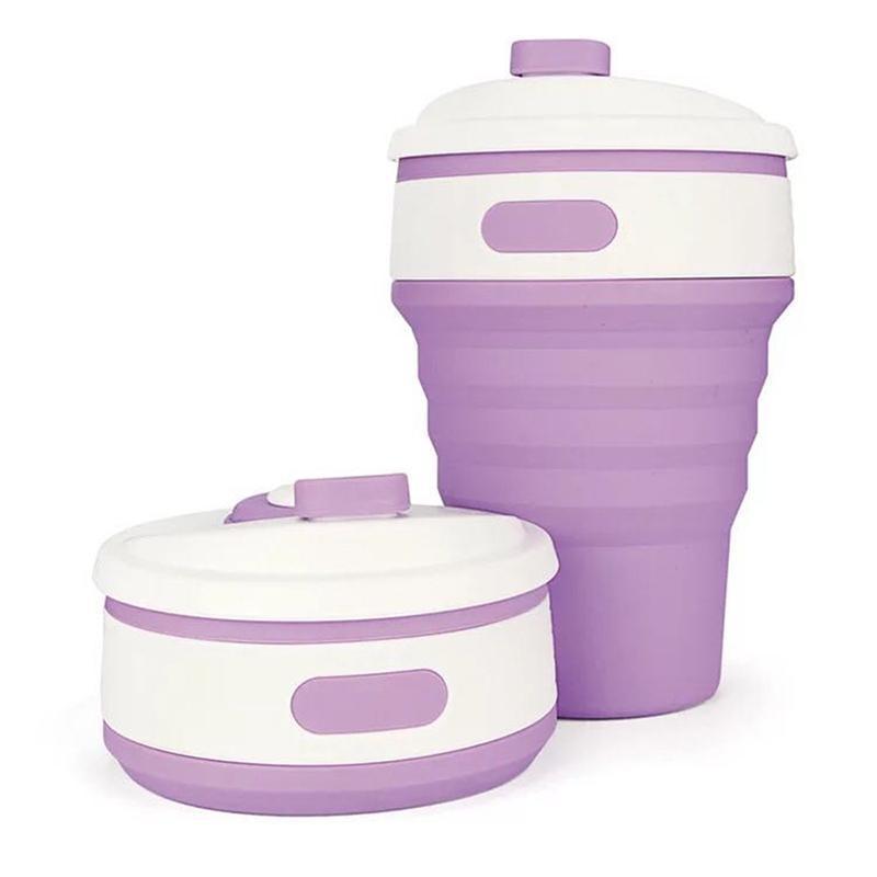 loomrack Collapsible Coffee Mug - Perfect On-the-Go Collapsible Cup for Travel & Camping Mugs Purple / 350ML