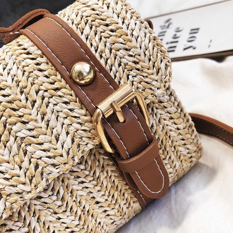 loomrack Crossbody Braided Straw Messenger Bag Top-Handle Bags