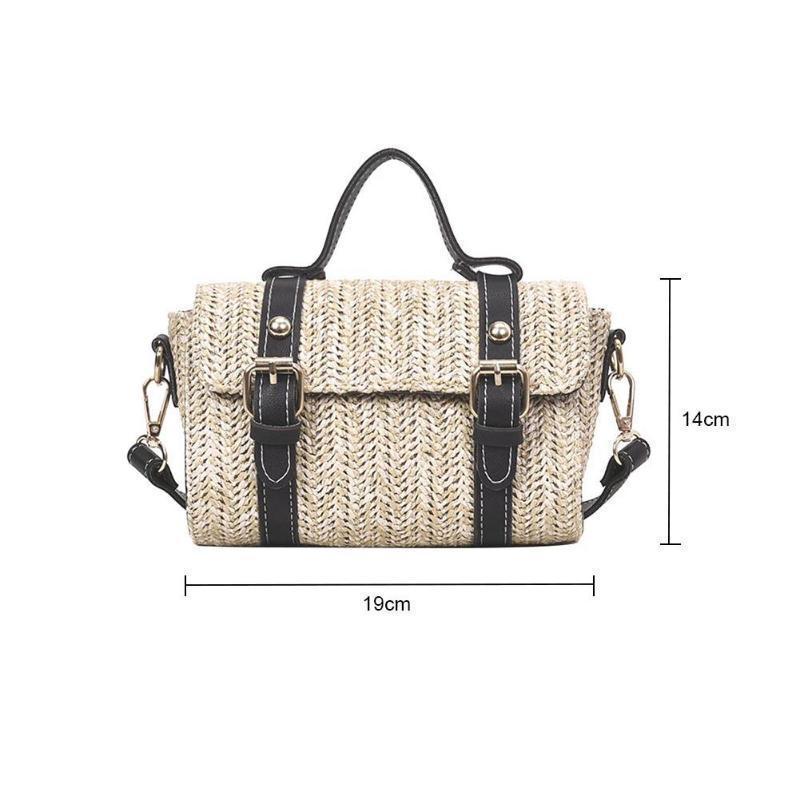 loomrack Crossbody Braided Straw Messenger Bag Top-Handle Bags