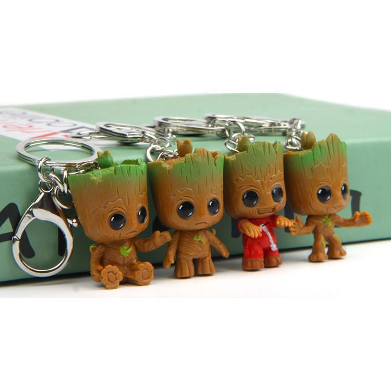 loomrack Cute Baby Groot Tree Flower Pot Key Chain (4 pcs.) Flower Pots & Planters