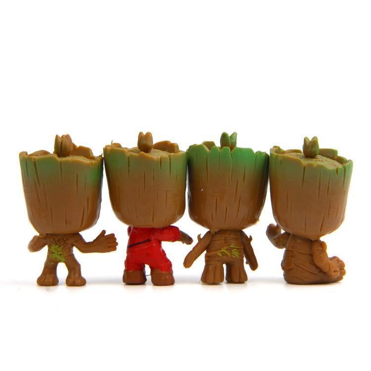 loomrack Cute Baby Groot Tree Flower Pot Key Chain (4 pcs.) Flower Pots & Planters