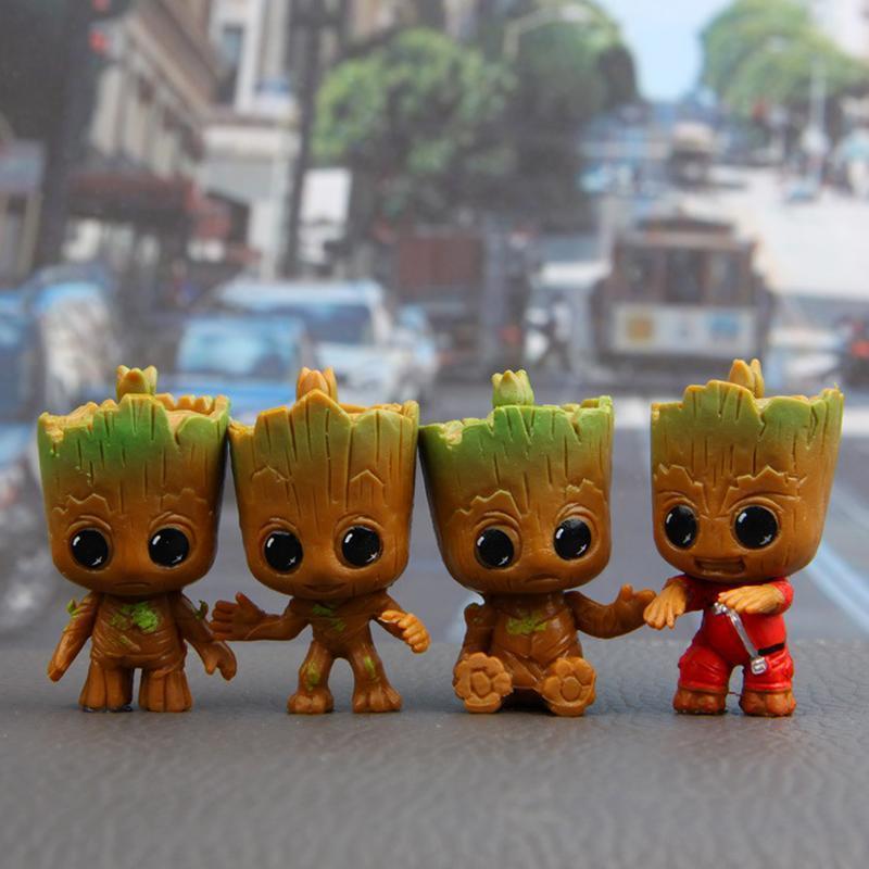 loomrack Cute Baby Groot Tree Flower Pot Key Chain (4 pcs.) Flower Pots & Planters