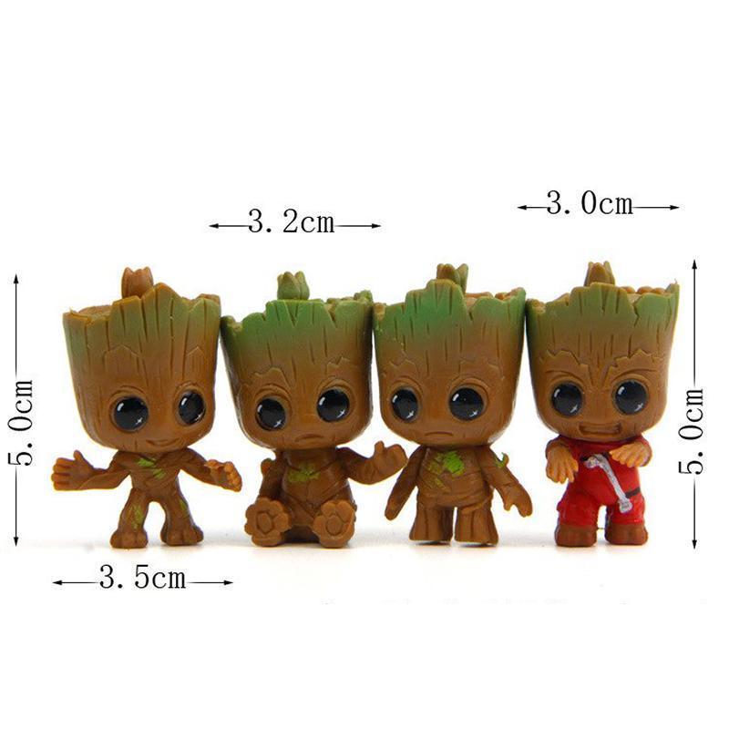 loomrack Cute Baby Groot Tree Flower Pot Key Chain (4 pcs.) Flower Pots & Planters