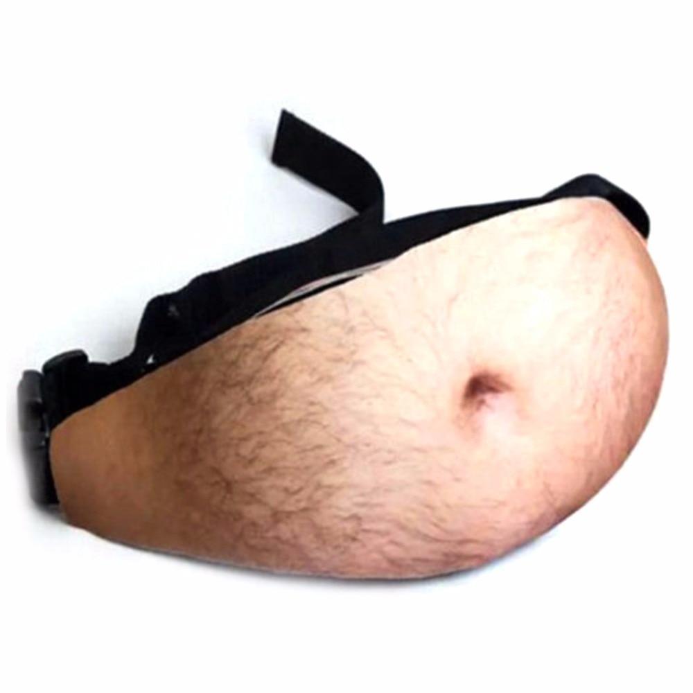 loomrack Dad Bod Fake Belly Waist Pack - Unisex  Beer Belly / Fat Belly / Hairy Belly / 6 Pack Belly Fanny Pack Waist Bag