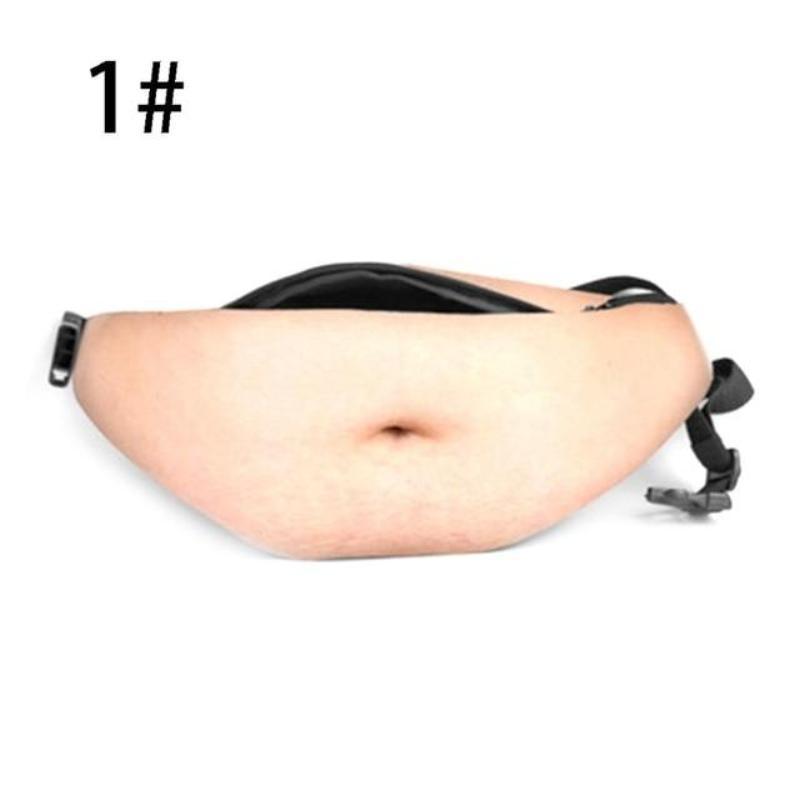 loomrack Dad Bod Fake Belly Waist Pack - Unisex  Beer Belly / Fat Belly / Hairy Belly / 6 Pack Belly Fanny Pack Waist Bag Belly Fanny Pack - 1