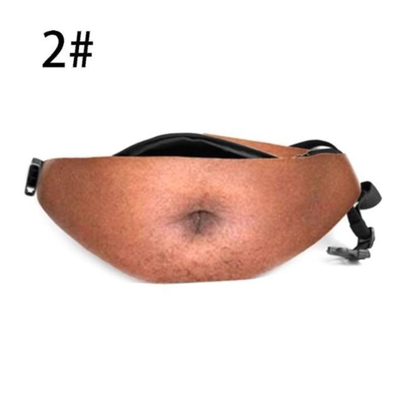 loomrack Dad Bod Fake Belly Waist Pack - Unisex  Beer Belly / Fat Belly / Hairy Belly / 6 Pack Belly Fanny Pack Waist Bag Belly Fanny Pack - 2