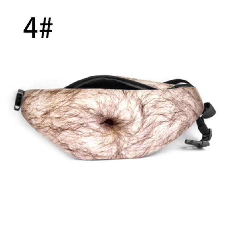 loomrack Dad Bod Fake Belly Waist Pack - Unisex  Beer Belly / Fat Belly / Hairy Belly / 6 Pack Belly Fanny Pack Waist Bag Belly Fanny Pack - 4