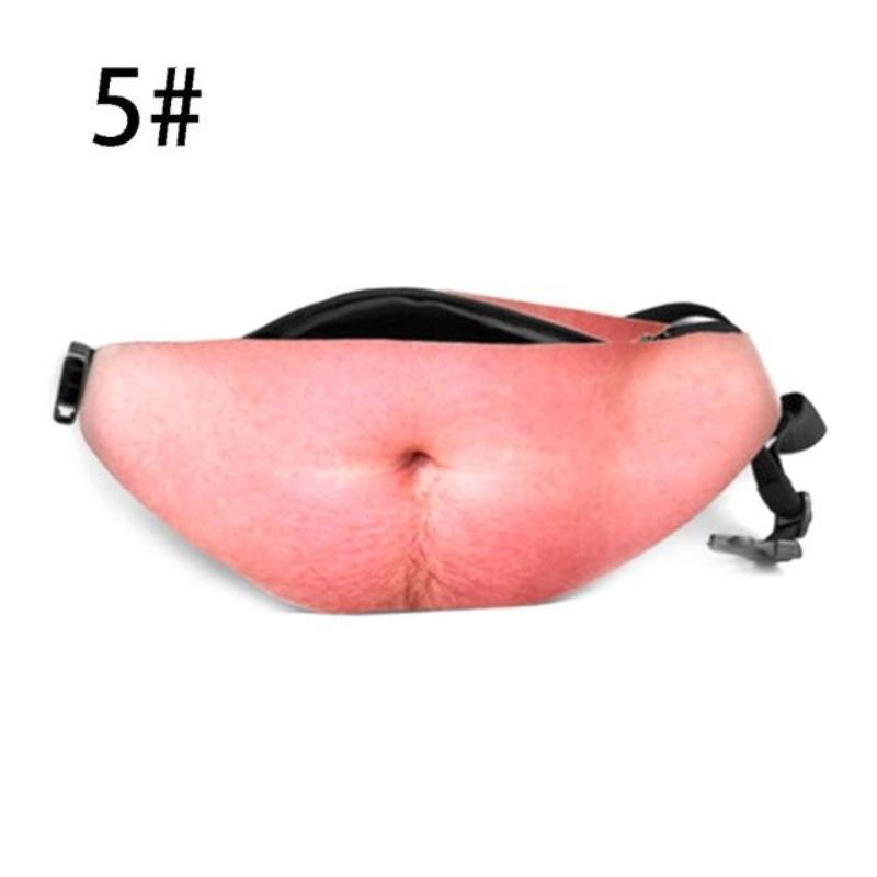 loomrack Dad Bod Fake Belly Waist Pack - Unisex  Beer Belly / Fat Belly / Hairy Belly / 6 Pack Belly Fanny Pack Waist Bag Belly Fanny Pack - 5