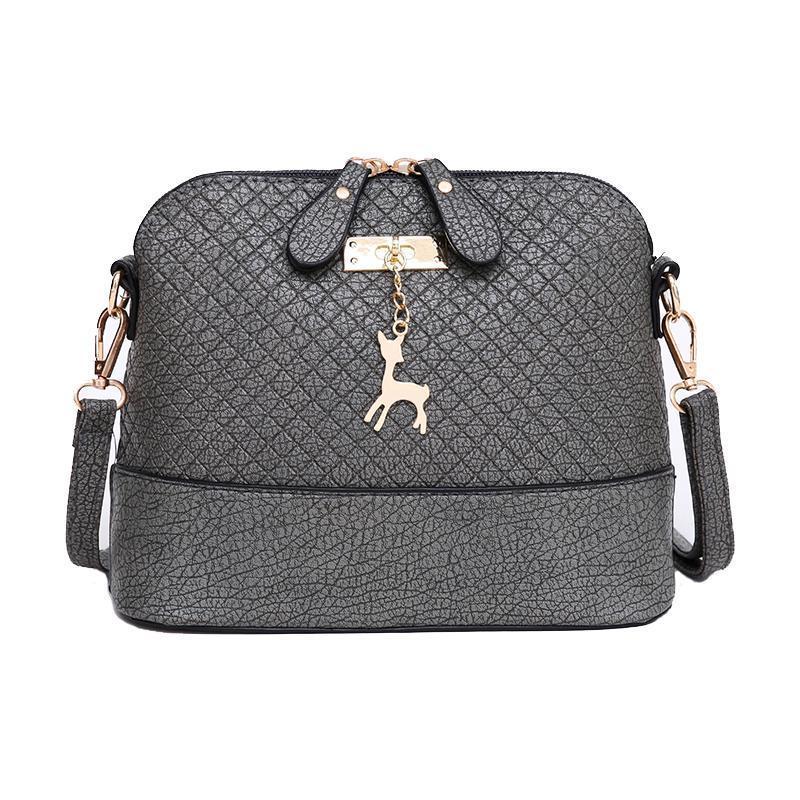 loomrack Deer Charm Crossbody Bag Shoulder Bags Dark Grey