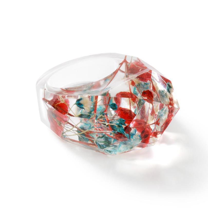 loomrack Delicate Resin Flower Rings Rings