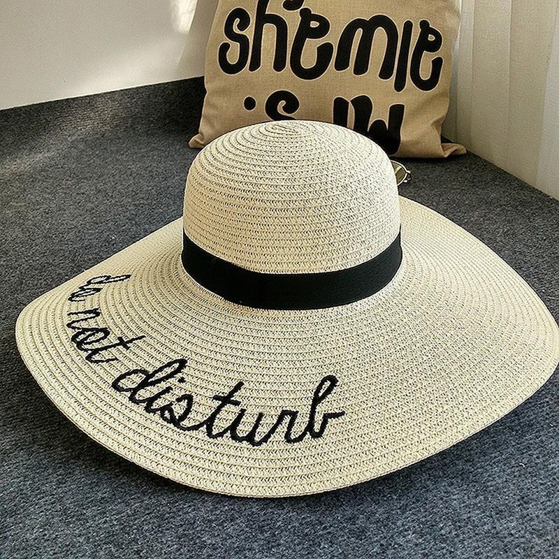 loomrack Do Not Disturb Summer Straw Hat Sun Hats Beige