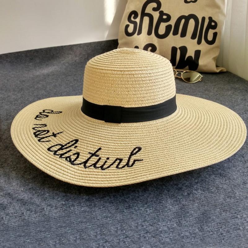 loomrack Do Not Disturb Summer Straw Hat Sun Hats Beige