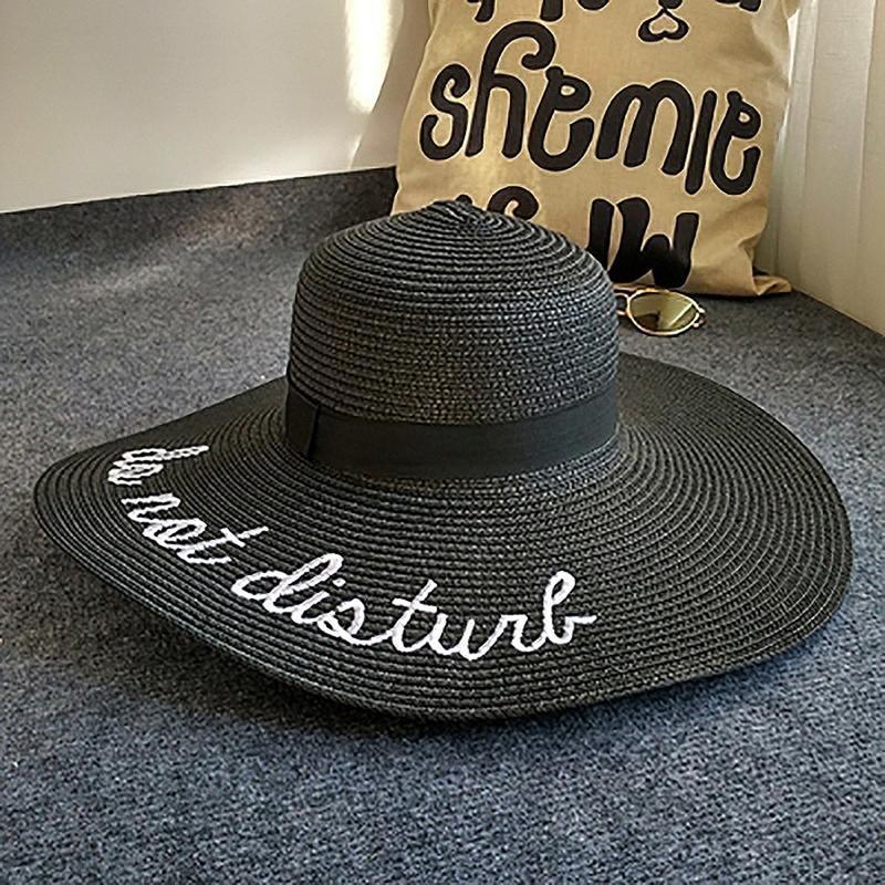 loomrack Do Not Disturb Summer Straw Hat Sun Hats Black