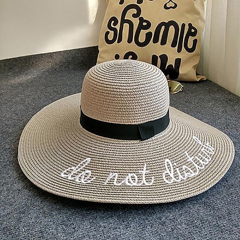 loomrack Do Not Disturb Summer Straw Hat Sun Hats Gray