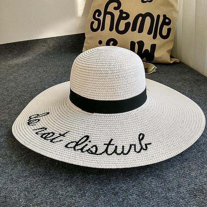 loomrack Do Not Disturb Summer Straw Hat Sun Hats White