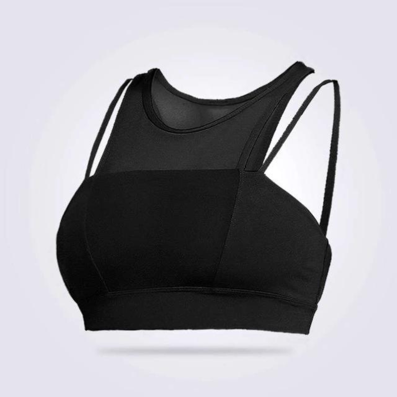 loomrack Dual Strap Mesh Crop Top Sports Bra Sports Bras