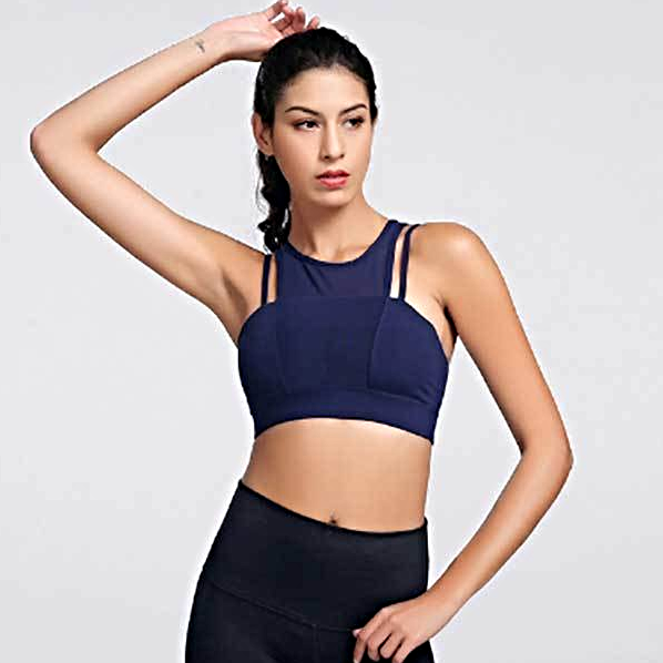 loomrack Dual Strap Mesh Crop Top Sports Bra Sports Bras