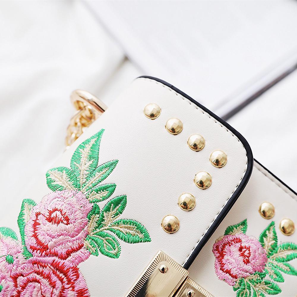 loomrack Leather Embroidered Crossbody Bag Shoulder Bags