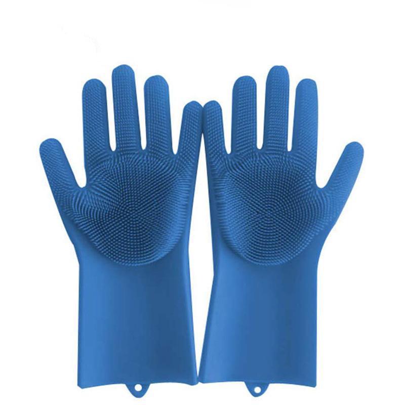 loomrack Magic Silicone Dish Washing Gloves Kitchen Blue