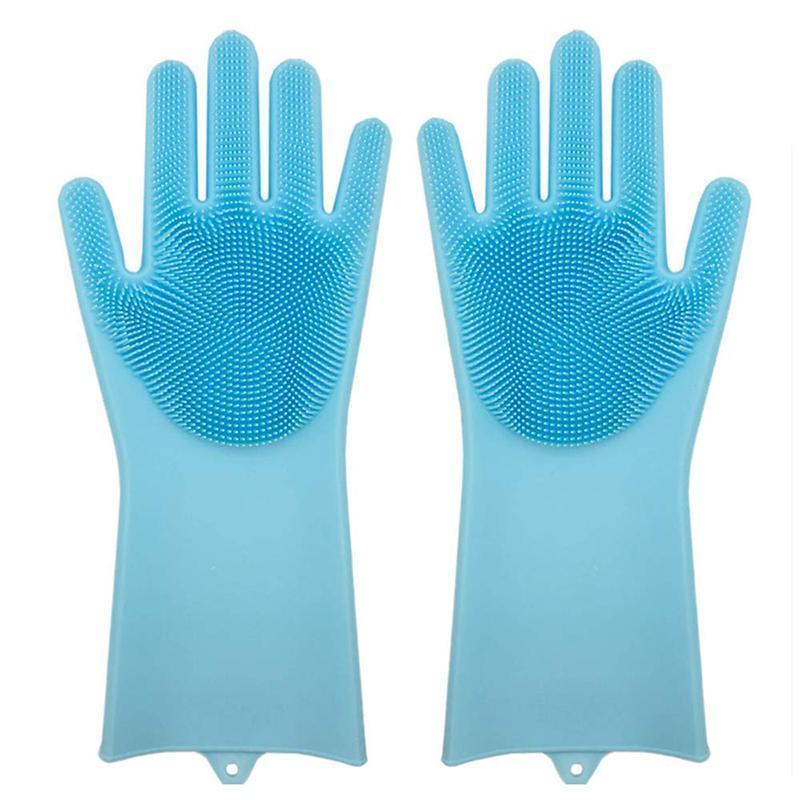 loomrack Magic Silicone Dish Washing Gloves Kitchen Blue