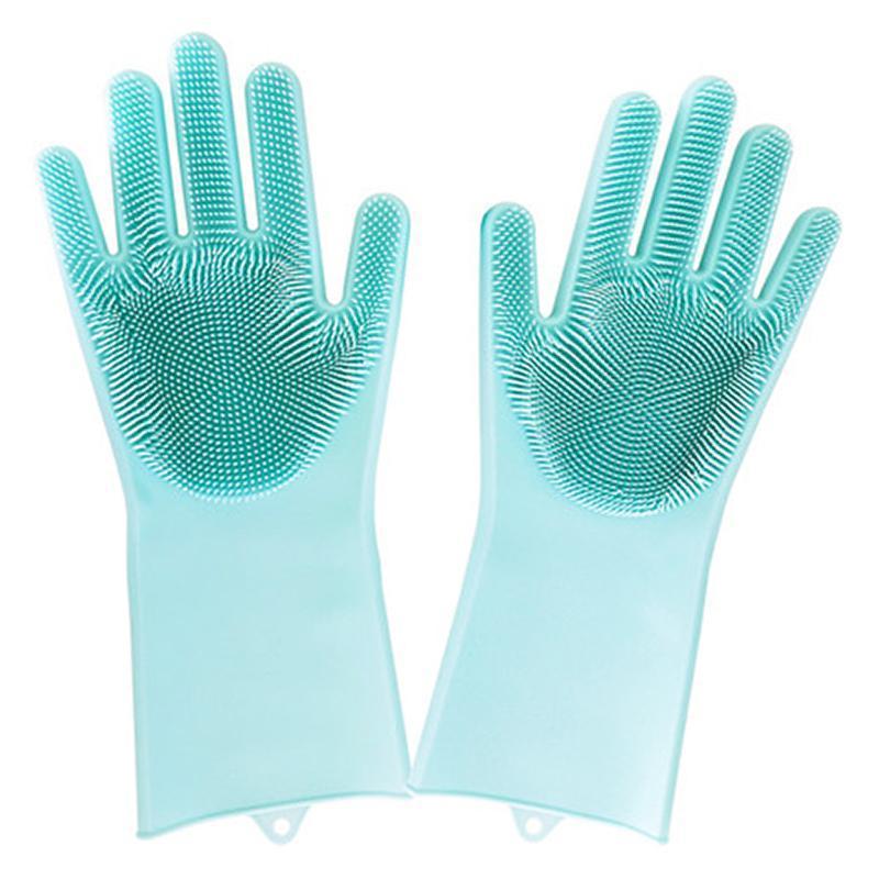 loomrack Magic Silicone Dish Washing Gloves Kitchen Green