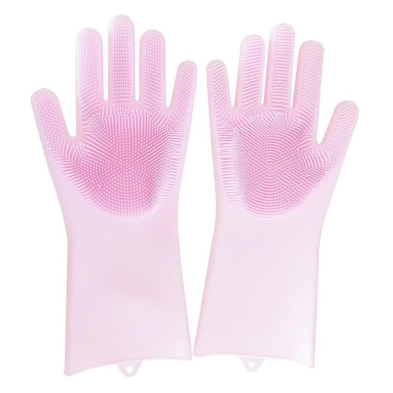 loomrack Magic Silicone Dish Washing Gloves Kitchen Pink