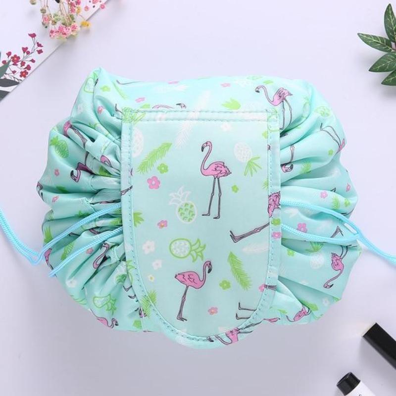 loomrack MagicPouch™ - Magic Cosmetic Travel Pouch Cosmetic Bags Light Green Bird Stripe