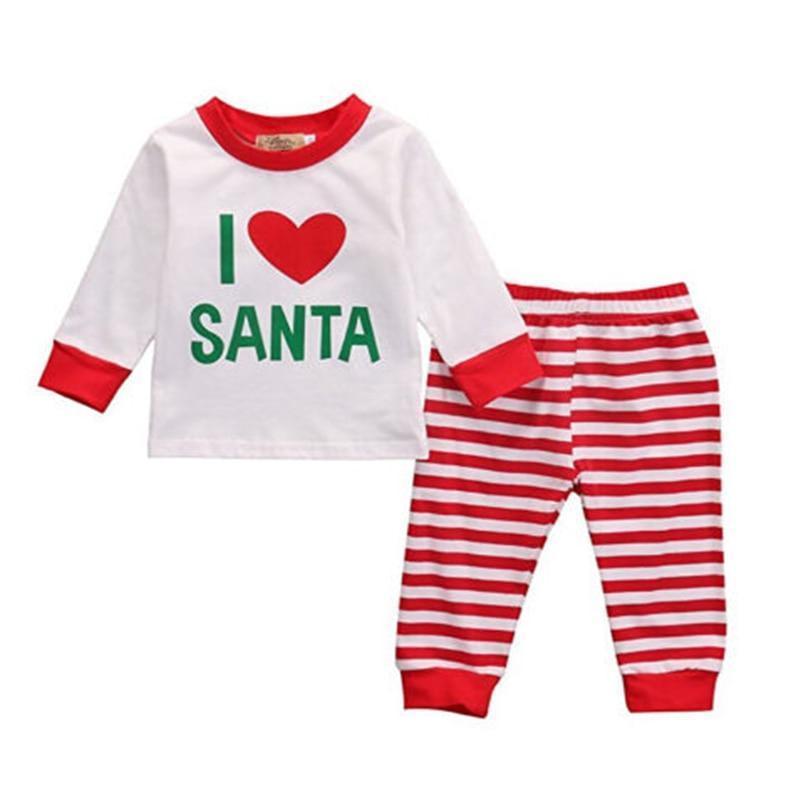 loomrack Matching Family Christmas Pajamas - Santa Love Set for Families, Kids or Couples Matching Outfits