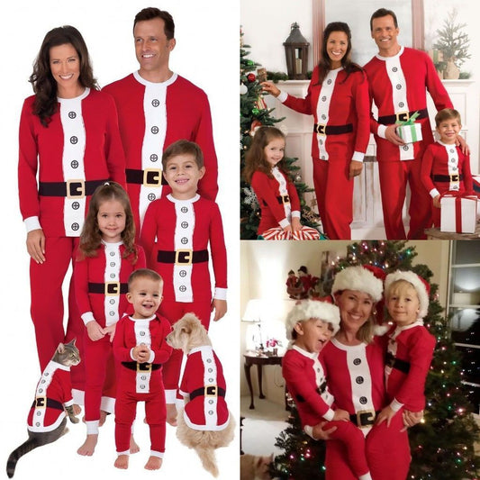 loomrack Matching Family Christmas Pajamas - Santa Suit for Families or Couples and Dog or Cat Matching Outfits