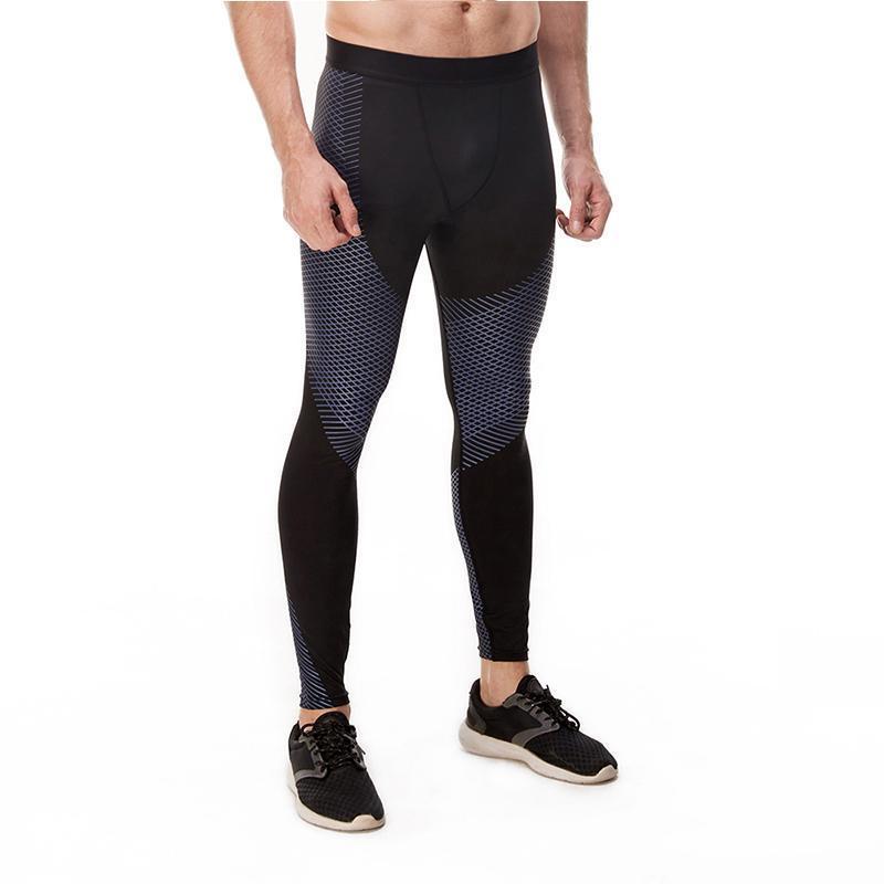 loomrack Men's Optical Design Reflective Compression Leggings Running Tights