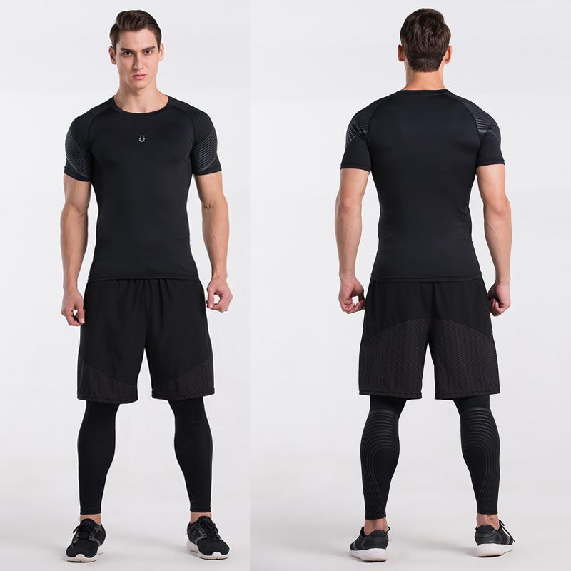 loomrack Men's Spiral Reflective Short Sleeve Compression Top T-Shirts