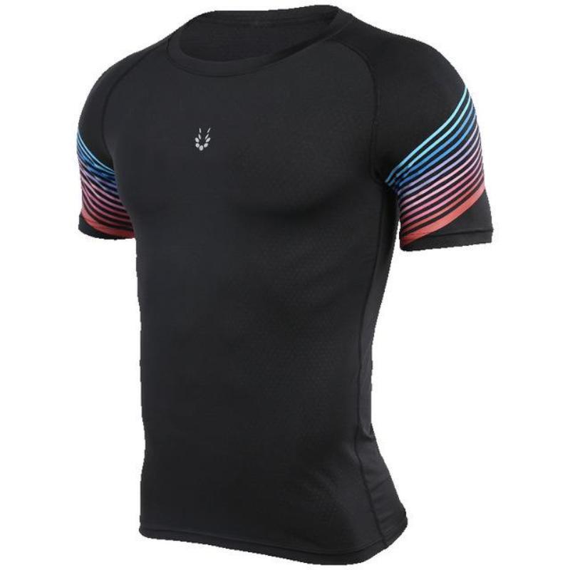 loomrack Men's Spiral Reflective Short Sleeve Compression Top T-Shirts