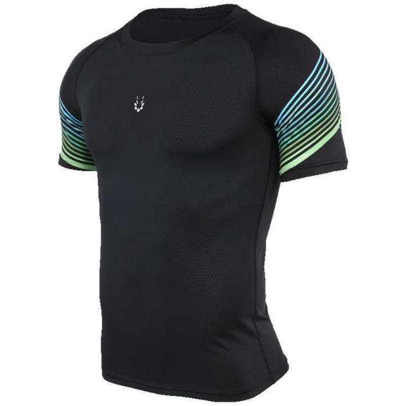 loomrack Men's Spiral Reflective Short Sleeve Compression Top T-Shirts 72602 / S