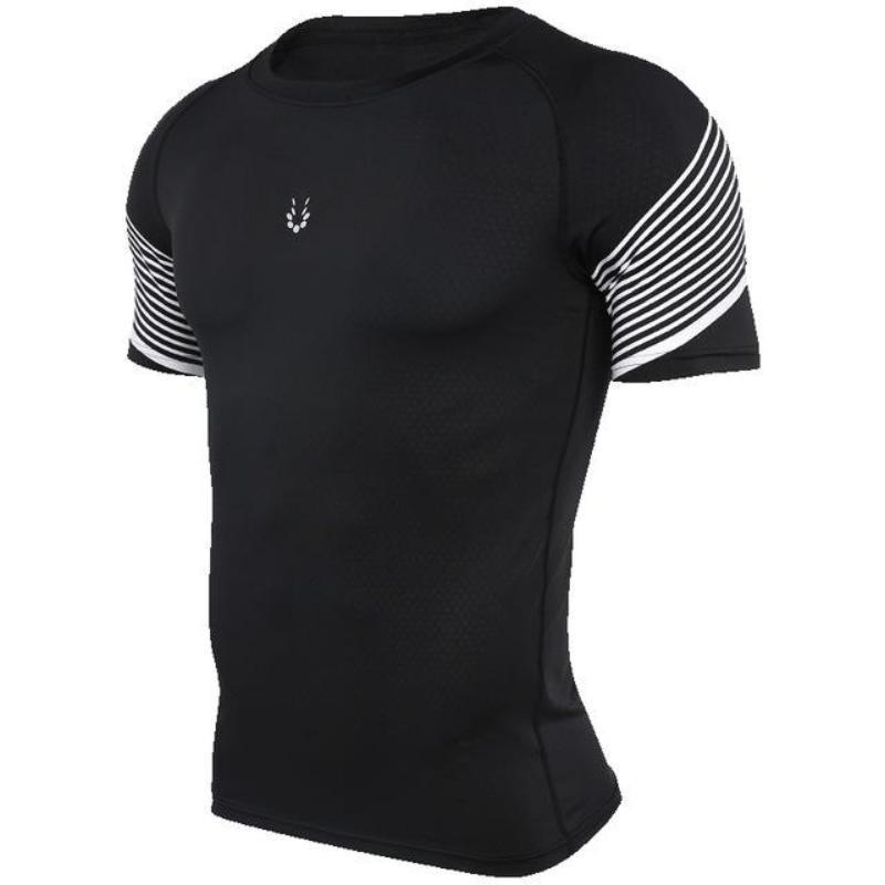 loomrack Men's Spiral Reflective Short Sleeve Compression Top T-Shirts 72604 / S