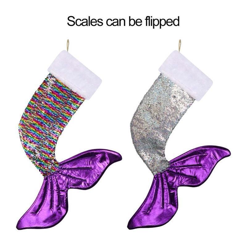 loomrack Mermaid Sequin Christmas Stocking Christmas Accessories