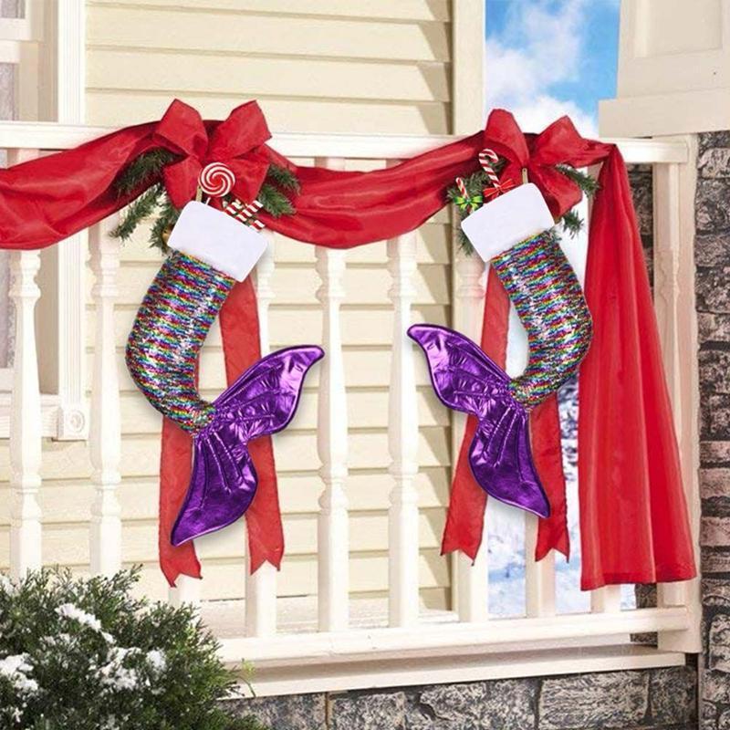 loomrack Mermaid Sequin Christmas Stocking Christmas Accessories