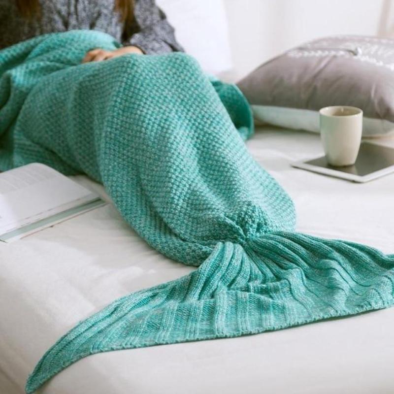 loomrack Mermaid Tail Blanket - Crochet - Adult / Kids / Baby Blankets Green / Baby 50x80CM