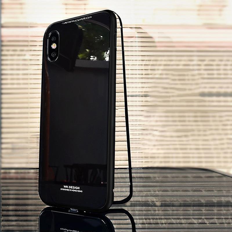 loomrack Metal Frame + Tempered Glass Magnetic Phone Case Fitted Cases Full Black / for iphone X