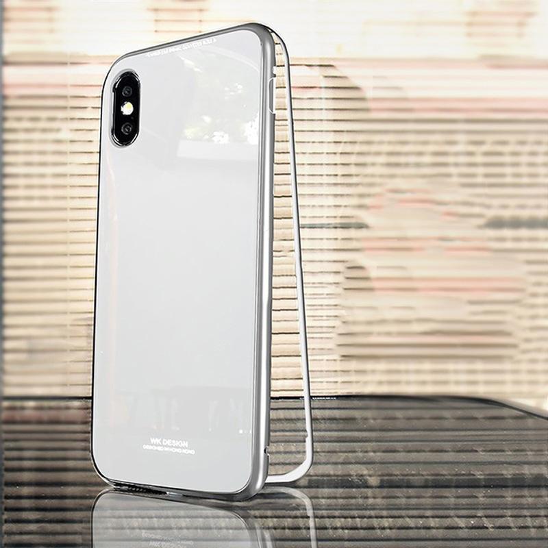 loomrack Metal Frame + Tempered Glass Magnetic Phone Case Fitted Cases Full Silver / for iphone X