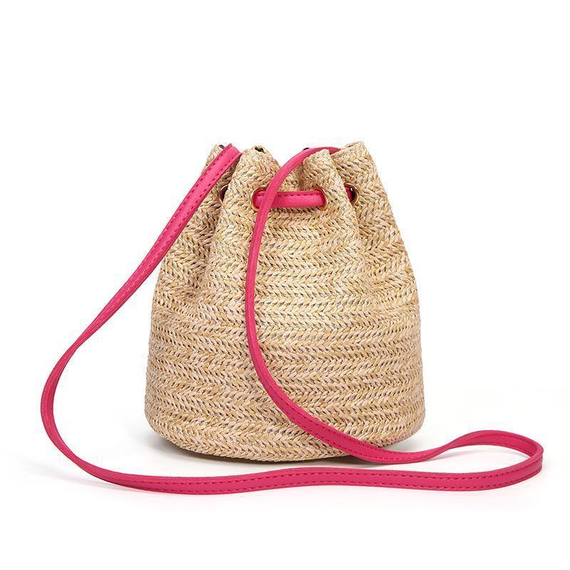 loomrack Mini Straw Bucket Bag Top-Handle Bags