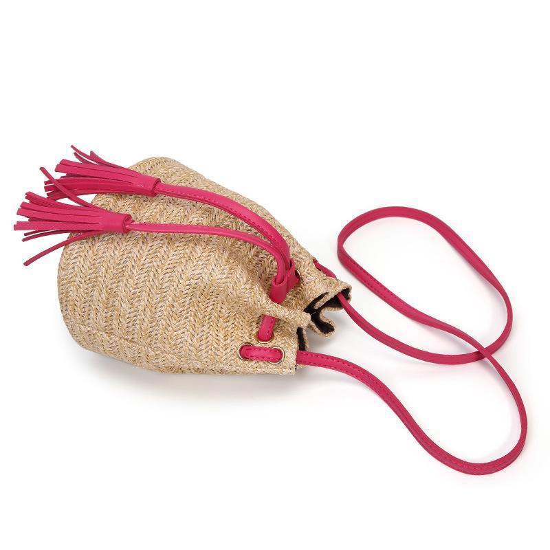 loomrack Mini Straw Bucket Bag Top-Handle Bags