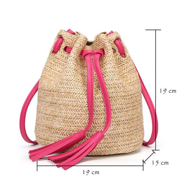 loomrack Mini Straw Bucket Bag Top-Handle Bags