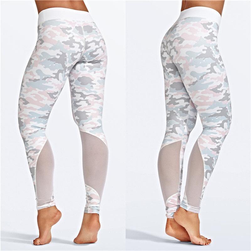 loomrack Pastel Camouflage Mesh Patchwork Leggings Yoga Pants S