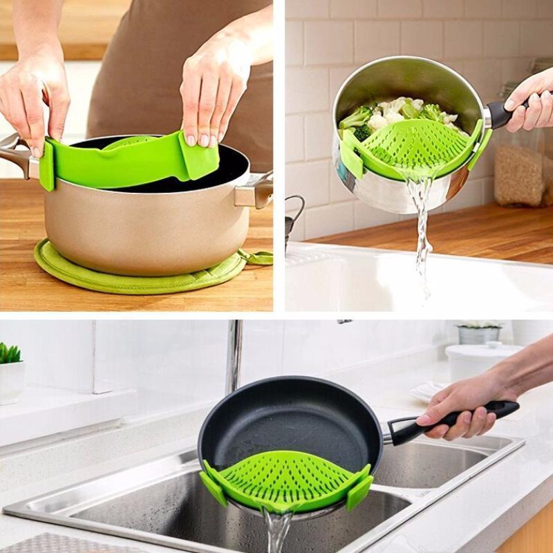 loomrack Perfect Fit Silicone Pot Bowl Clip-On Strainer Home Accessories