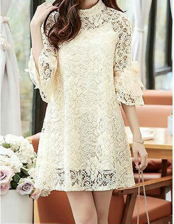 loomrack Perfect Little Lady Mother-Daughter Lace Matching Dresses Family Matching Outfits Beige / mother M