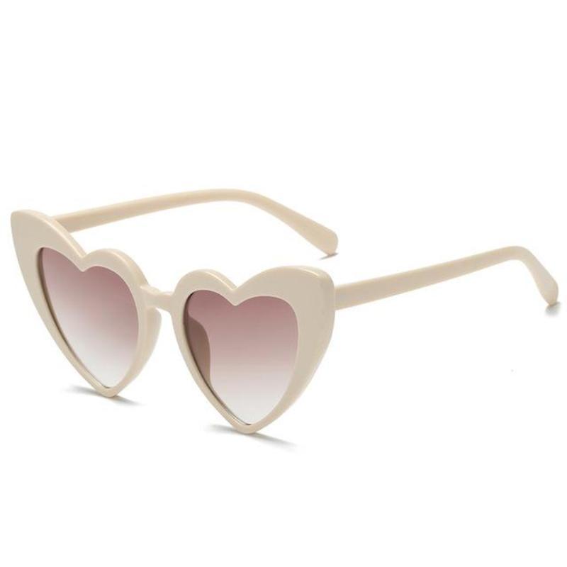 loomrack Pointed Cat Eye Heart Sunglasses Sunglasses beige