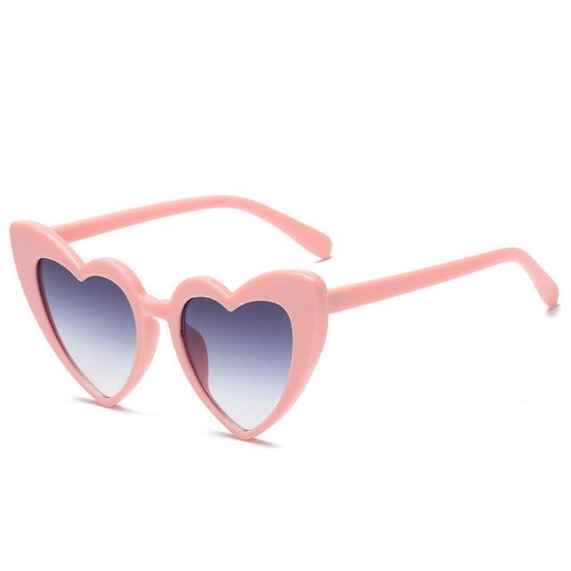 loomrack Pointed Cat Eye Heart Sunglasses Sunglasses pink frame grey